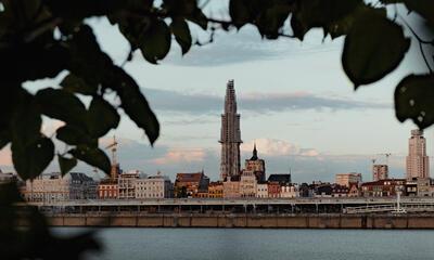 Zicht Antwerpen van Linkeroever